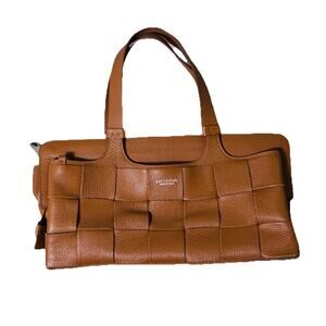 LIA NUMA MADE IN ITALY TAN BASKET WOVEN RECTANGULAR PURSE FALL ITALIAN